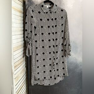 Diane Von Furstenberg Black and White Geometric dress